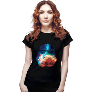 Daily_Deal_Shirts Fitted Shirts, Woman / Small / Black Galactic Stormtrooper