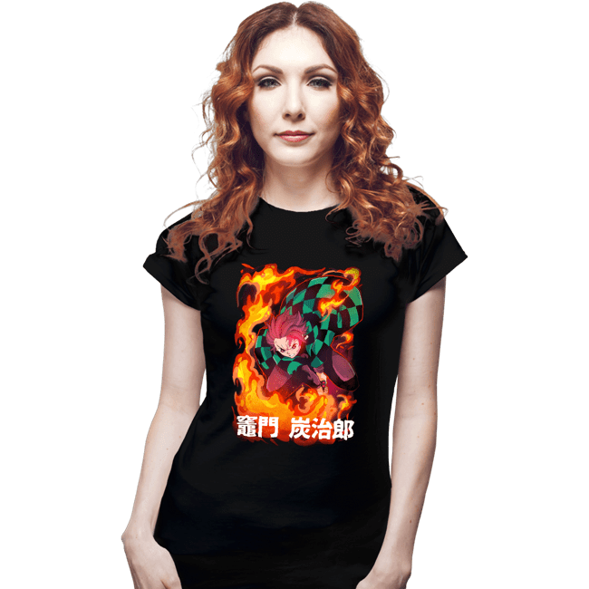 Shirts Fitted Shirts, Woman / Small / Black Slayer Tanjiro