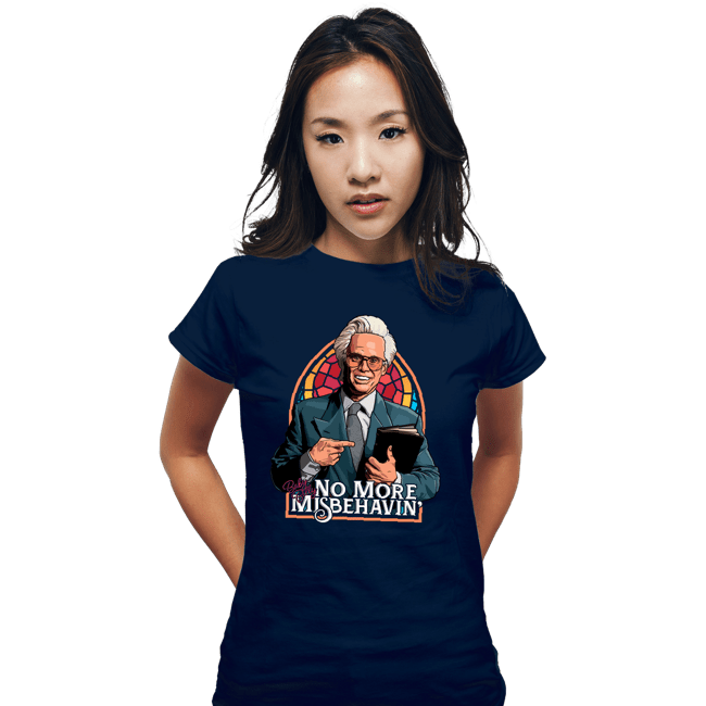 Daily_Deal_Shirts Fitted Shirts, Woman / Small / Navy No More Misbehavin'