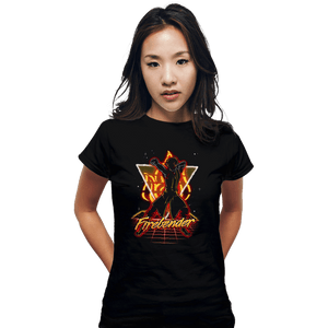 Shirts Fitted Shirts, Woman / Small / Black Retro Firebender