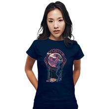 Load image into Gallery viewer, Daily_Deal_Shirts Fitted Shirts, Woman / Small / Navy Space Cowboy Contemplation
