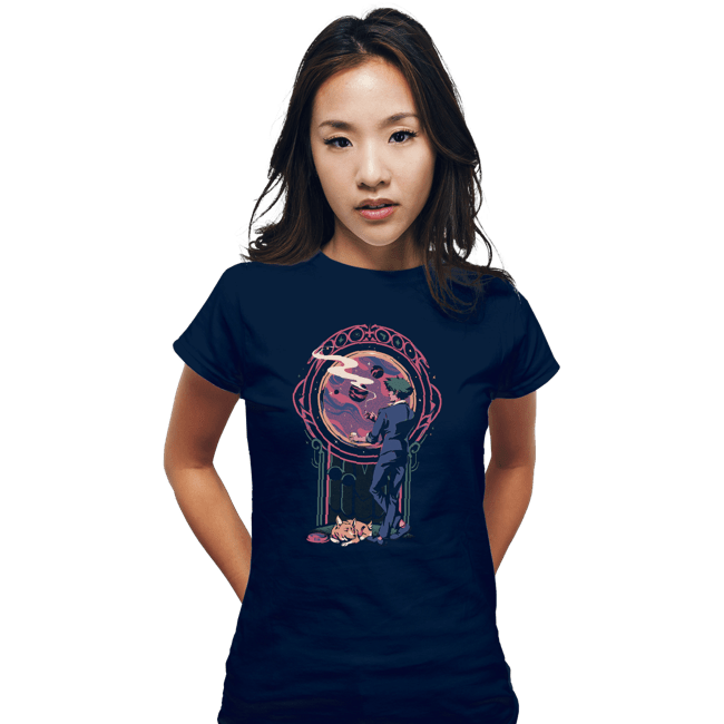 Daily_Deal_Shirts Fitted Shirts, Woman / Small / Navy Space Cowboy Contemplation