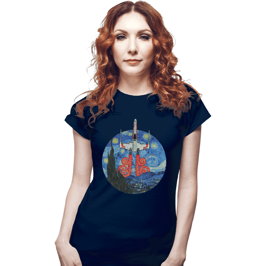 Shirts Fitted Shirts, Woman / Small / Navy Starry Fighter