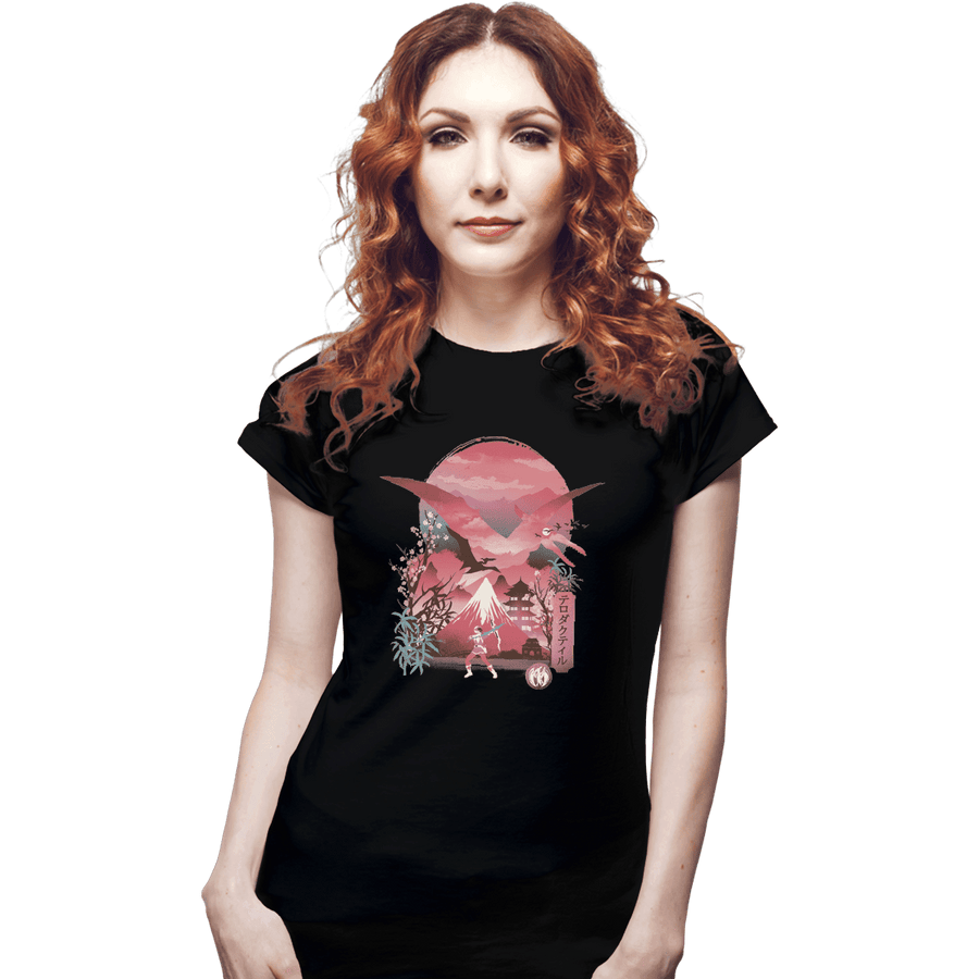 Shirts Fitted Shirts, Woman / Small / Black Pink Ranger Ukiyoe