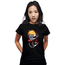 Load image into Gallery viewer, Daily_Deal_Shirts Fitted Shirts, Woman / Small / Black Ichigo Holo
