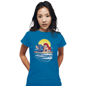 Shirts Fitted Shirts, Woman / Small / Sapphire Aloha Mermaid