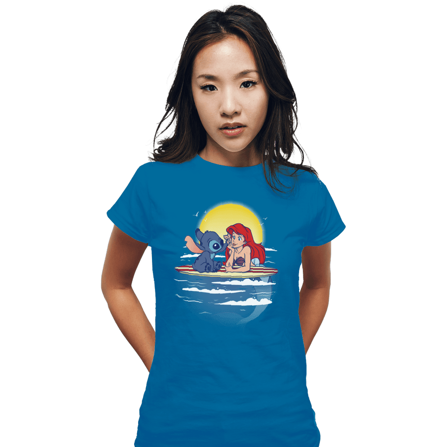 Shirts Fitted Shirts, Woman / Small / Sapphire Aloha Mermaid