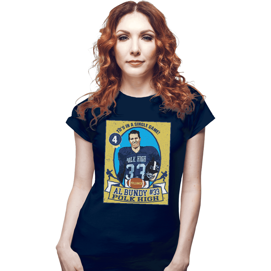 Shirts Fitted Shirts, Woman / Small / Navy Al Bundy Trading Card