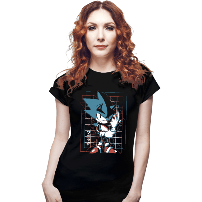 Shirts Fitted Shirts, Woman / Small / Black 3D Hedgehog