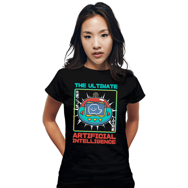 Daily_Deal_Shirts Fitted Shirts, Woman / Small / Black Vintage Virtual Pet