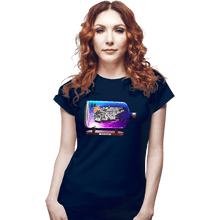 Load image into Gallery viewer, Daily_Deal_Shirts Fitted Shirts, Woman / Small / Navy Spaceship In A Bottle
