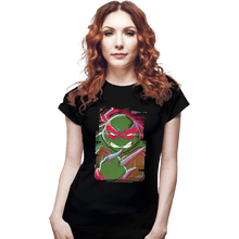 Load image into Gallery viewer, Daily_Deal_Shirts Fitted Shirts, Woman / Small / Black Glitch Raphael
