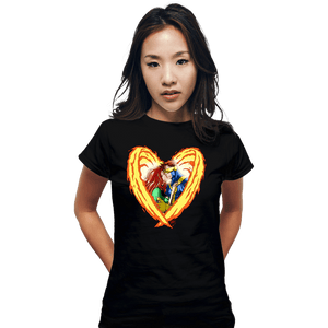 Daily_Deal_Shirts Fitted Shirts, Woman / Small / Black Burning Love