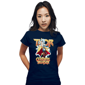 Daily_Deal_Shirts Fitted Shirts, Woman / Small / Navy Mighty Thor