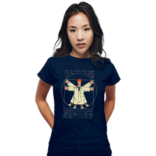 Load image into Gallery viewer, Daily_Deal_Shirts Fitted Shirts, Woman / Small / Navy Vitruvian Puppet
