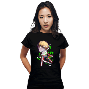 Daily_Deal_Shirts Fitted Shirts, Woman / Small / Black Chainsaw Holo