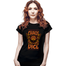 Load image into Gallery viewer, Daily_Deal_Shirts Fitted Shirts, Woman / Small / Black Chaos Dice
