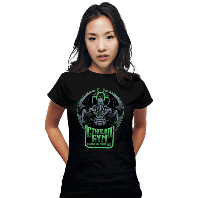 Daily_Deal_Shirts Fitted Shirts, Woman / Small / Black Cthulhu Gym