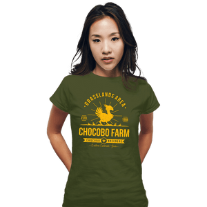 Shirts Fitted Shirts, Woman / Small / Military Green Chocobo Farm