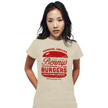 Load image into Gallery viewer, Shirts Fitted Shirts, Woman / Small / White Benny&#39;s Burgers
