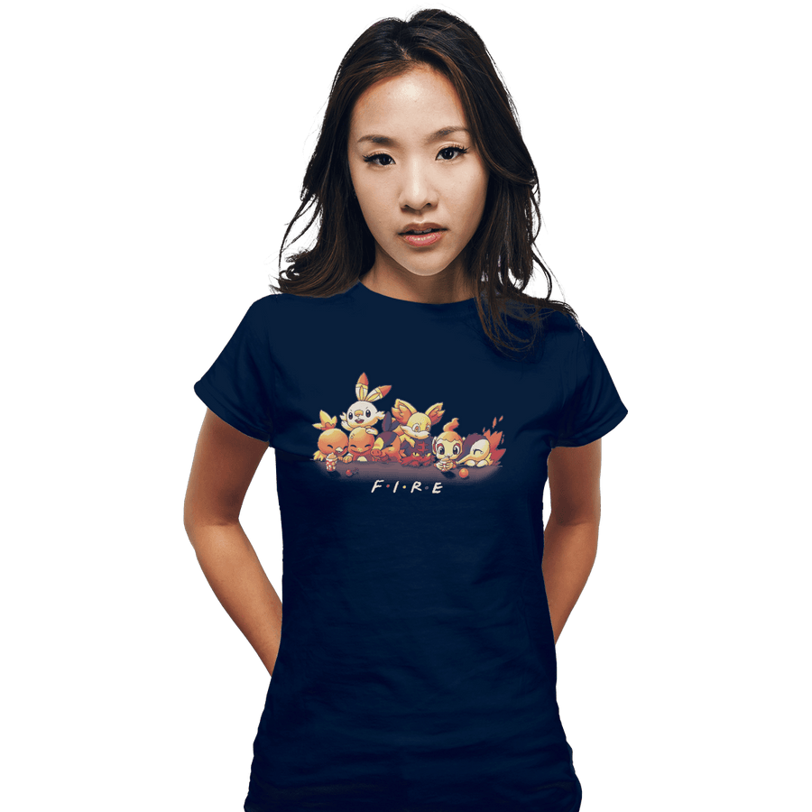 Shirts Fitted Shirts, Woman / Small / Navy Fire Friends