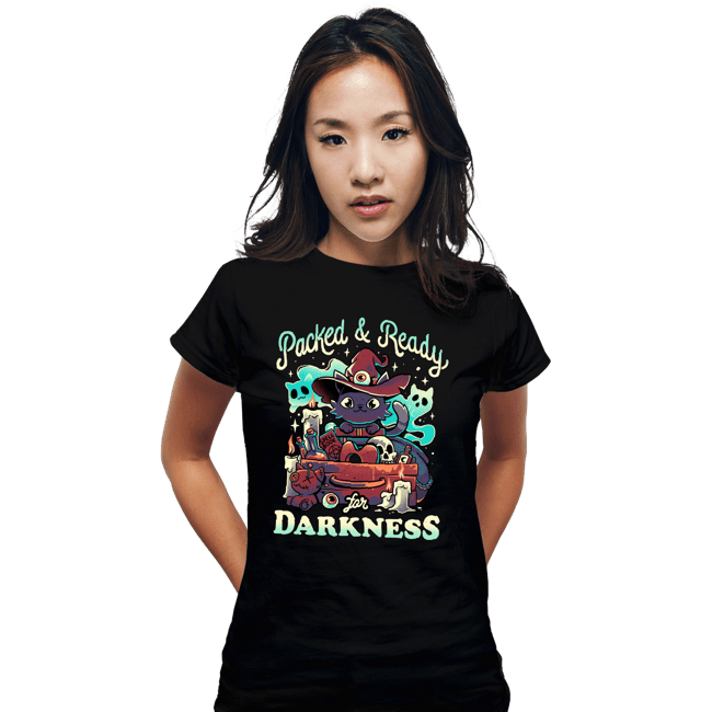 Daily_Deal_Shirts Fitted Shirts, Woman / Small / Black Packed And Ready for Darkness