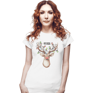 Shirts Fitted Shirts, Woman / Small / White Oh Deer