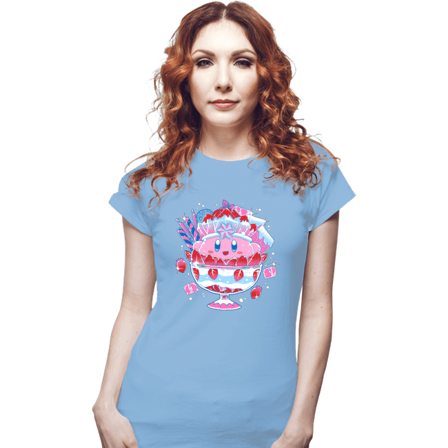 Shirts Fitted Shirts, Woman / Small / Powder Blue Pink Parfait