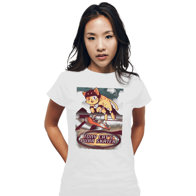 Secret_Shirts Fitted Shirts, Woman / Small / White Purr Skater