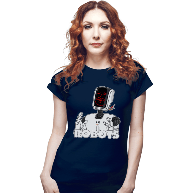 Daily_Deal_Shirts Fitted Shirts, Woman / Small / Navy Robots