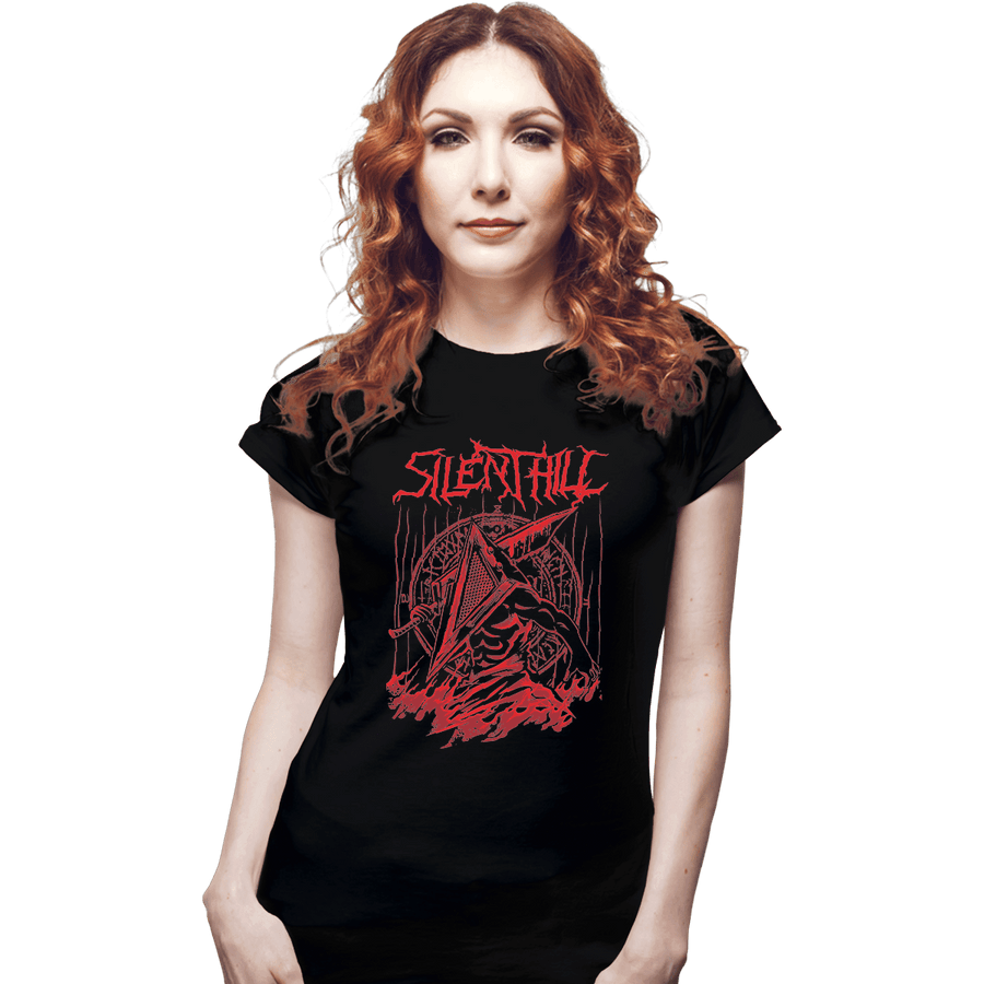 Shirts Fitted Shirts, Woman / Small / Black Silent Red Thing