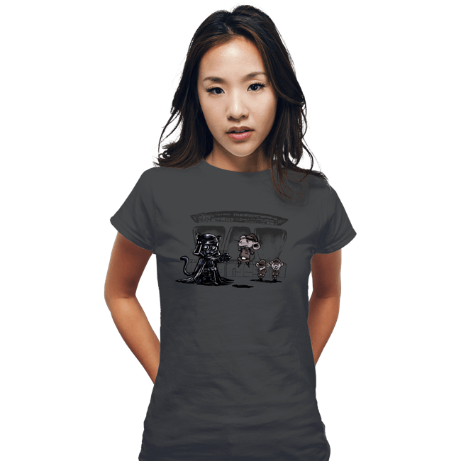 Secret_Shirts Fitted Shirts, Woman / Small / Charcoal Cat Vader