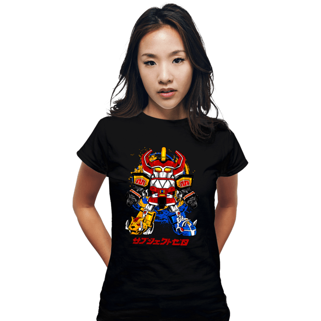Daily_Deal_Shirts Fitted Shirts, Woman / Small / Black Chibi Megazord
