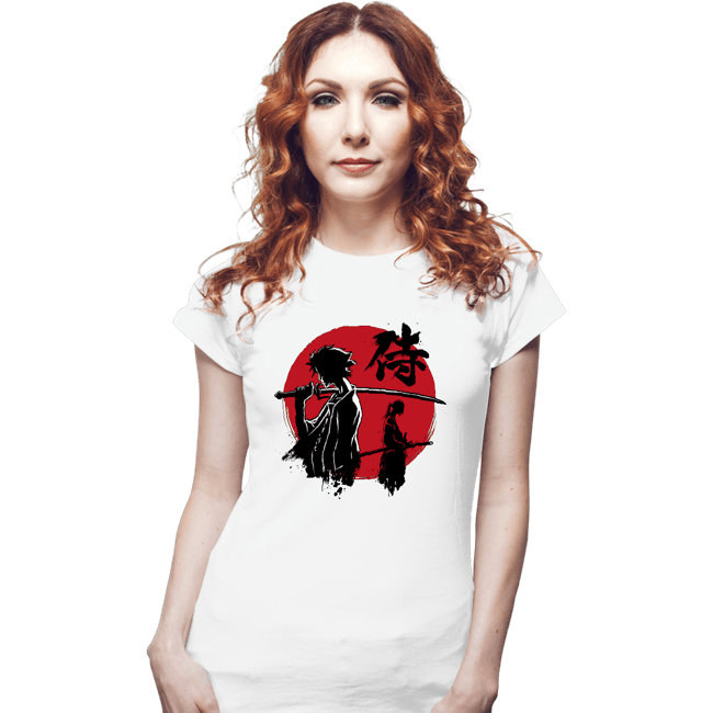 Daily_Deal_Shirts Fitted Shirts, Woman / Small / White Mugen And Jin Sumi-e