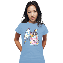 Load image into Gallery viewer, Shirts Fitted Shirts, Woman / Small / Powder Blue Magical Silhouettes - Patamon
