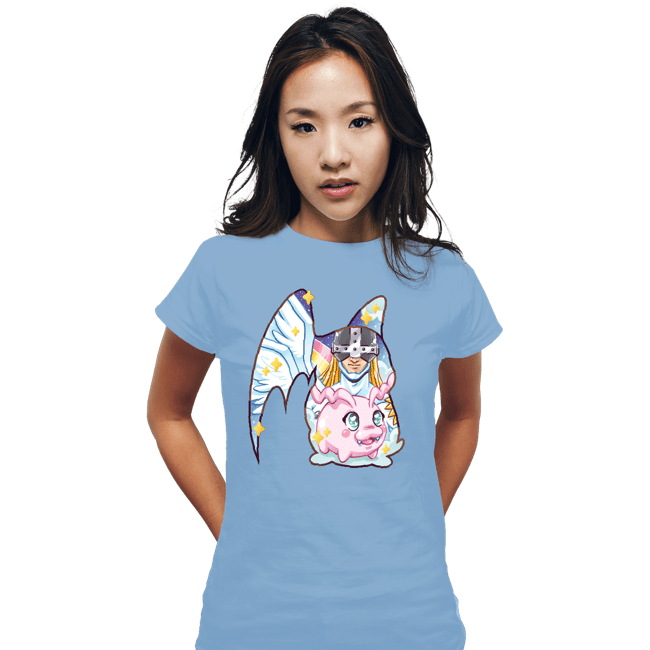 Shirts Fitted Shirts, Woman / Small / Powder Blue Magical Silhouettes - Patamon
