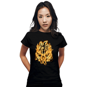 Shirts Fitted Shirts, Woman / Small / Black Golden SSj4