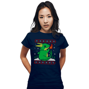 Shirts Fitted Shirts, Woman / Small / Navy Ugly Dragon Christmas