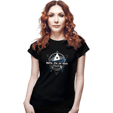 Load image into Gallery viewer, Shirts Fitted Shirts, Woman / Small / Black Boldly into Space
