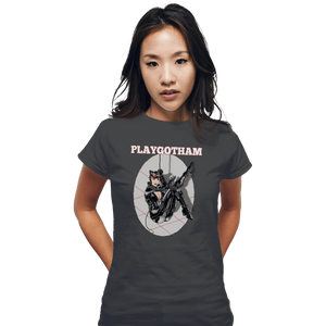 Shirts Fitted Shirts, Woman / Small / Charcoal Playgotham Catwoman
