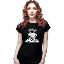 Load image into Gallery viewer, Daily_Deal_Shirts Fitted Shirts, Woman / Small / Black Dawn Of The Arcade
