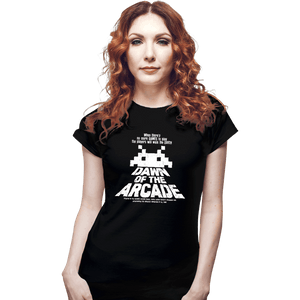 Daily_Deal_Shirts Fitted Shirts, Woman / Small / Black Dawn Of The Arcade