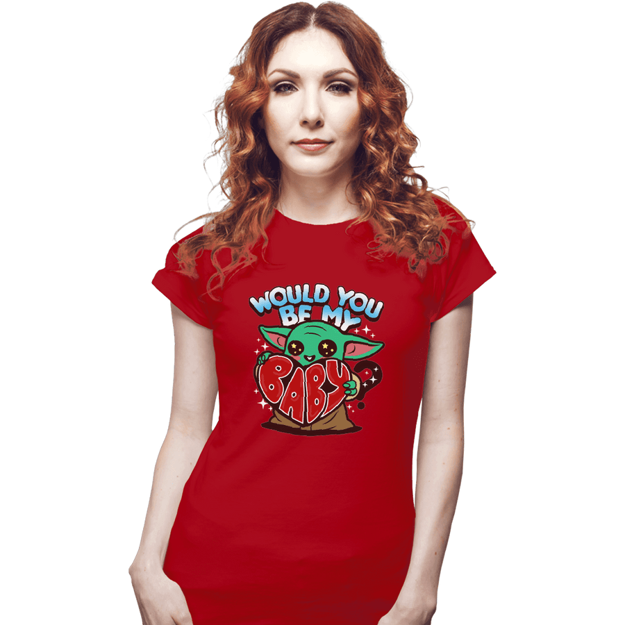 Shirts Fitted Shirts, Woman / Small / Red Would You Be My Baby