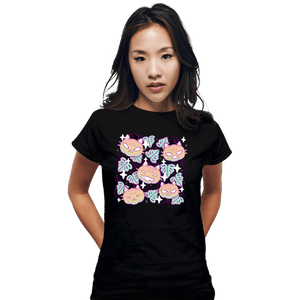 Daily_Deal_Shirts Fitted Shirts, Woman / Small / Black Pumpkin Cat Garden