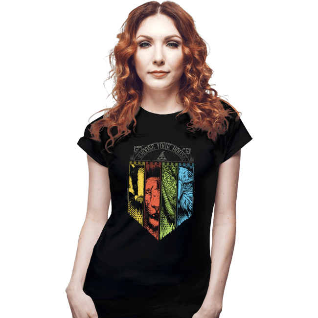 Daily_Deal_Shirts Fitted Shirts, Woman / Small / Black Choose Your House