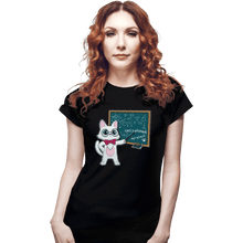 Load image into Gallery viewer, Shirts Fitted Shirts, Woman / Small / Black Scientist Cat
