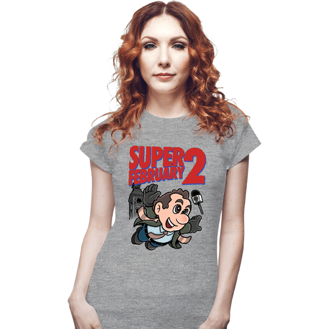 Daily_Deal_Shirts Fitted Shirts, Woman / Small / Sports Grey Super Ground Hog Day
