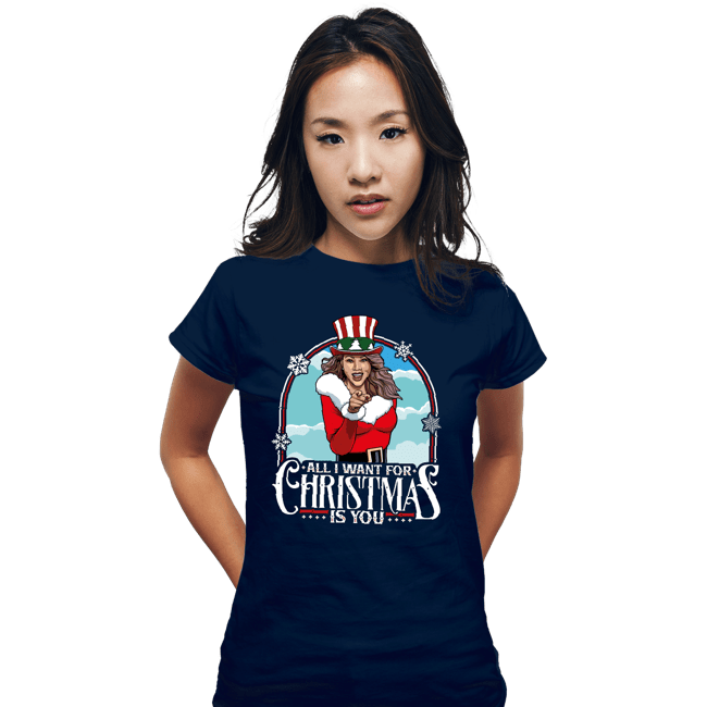Secret_Shirts Fitted Shirts, Woman / Small / Navy All I Want For Christmas