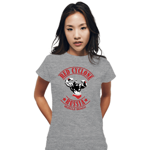 Shirts Fitted Shirts, Woman / Small / Sports Grey Red Cyclone Muscle Beach