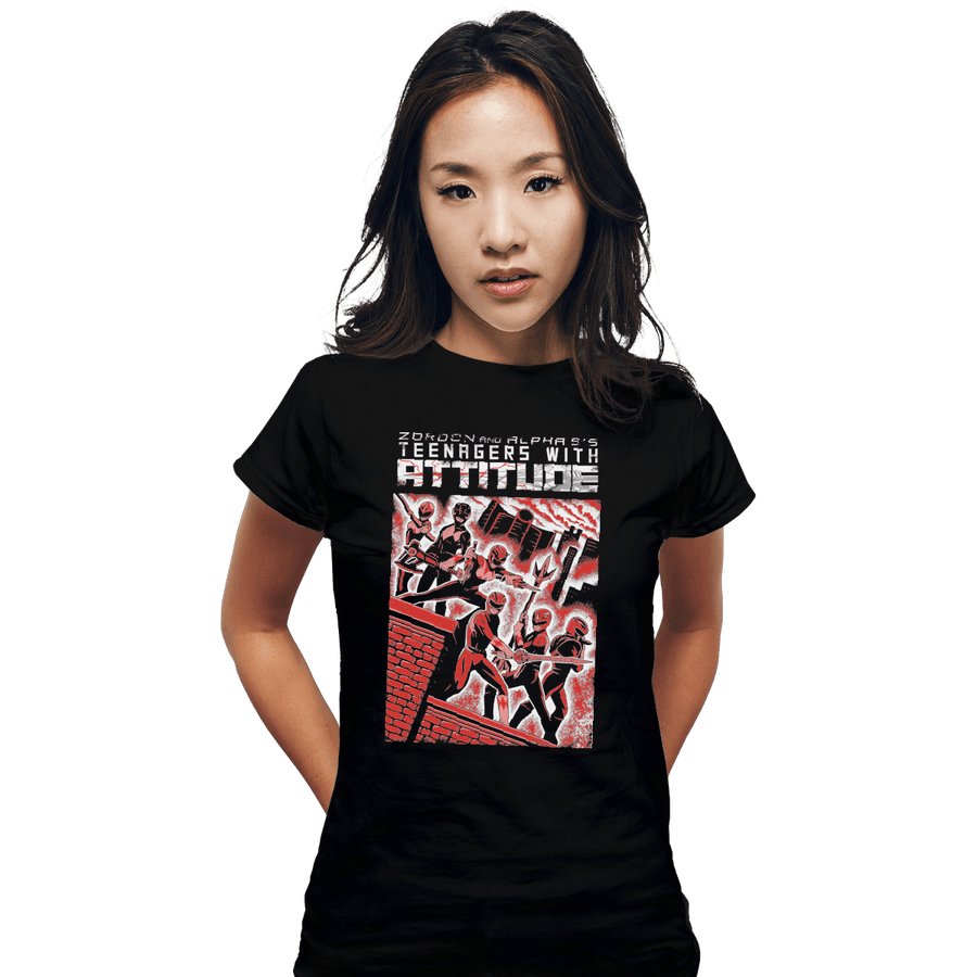 Shirts Fitted Shirts, Woman / Small / Black Teens With Attitude